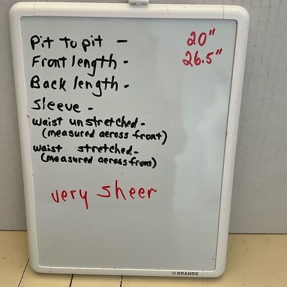 INC International Womens Medium Sheer Blouse Orange Brown Elastic Waist - Picture 14 of 14